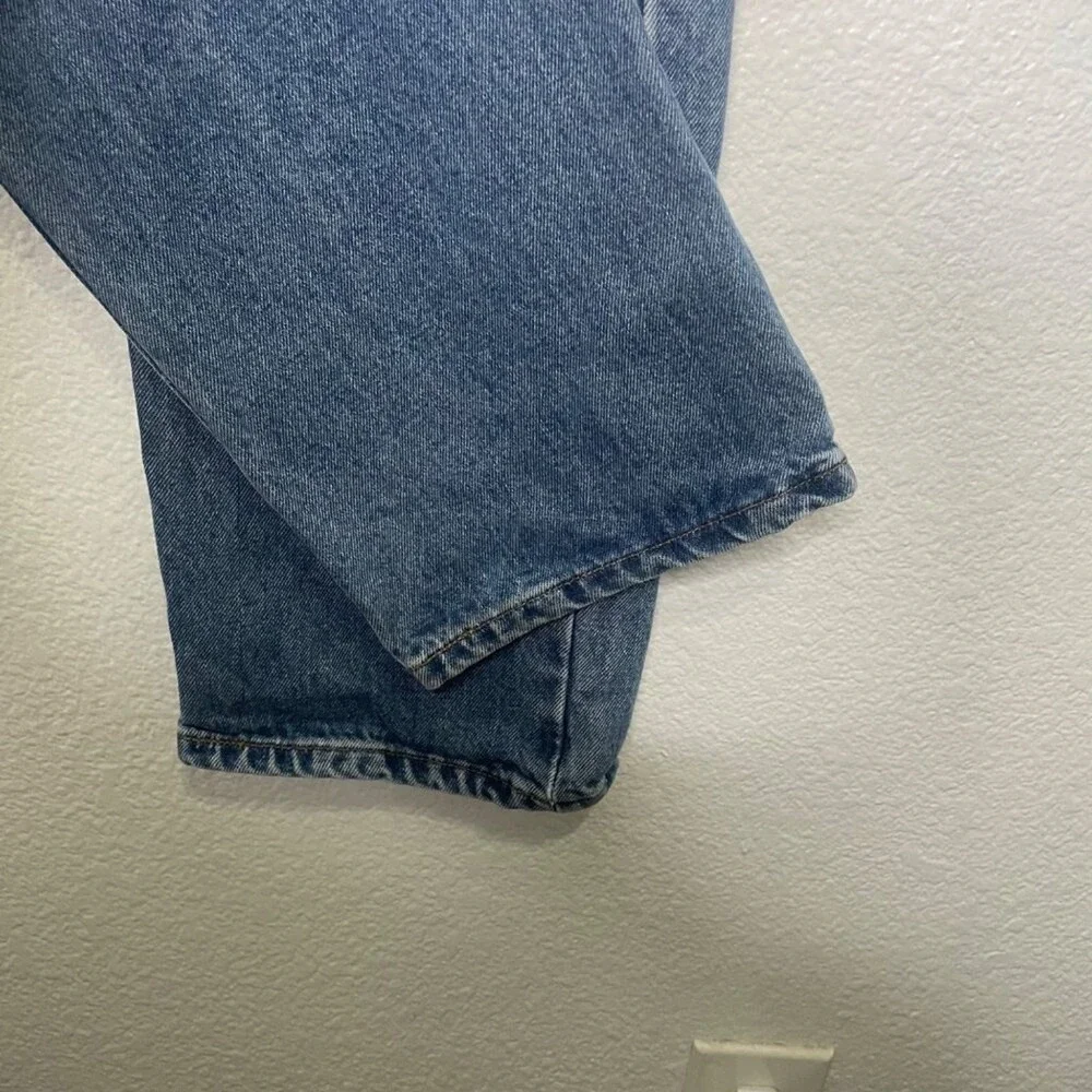 Levis 505 Regular Fit Straight Leg Jeans Mens W34 L32 Medium Wash Blue Denim